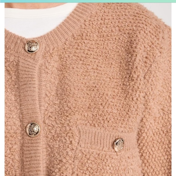 Line & Dot Women's Khloe Tan Cardigan Round neck Long sleeves button closures S - Picture 4 of 13